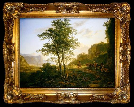 framed  Jan Both Italianate Landscape with travellers, ta009-2